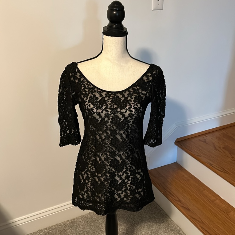 Sheer lace-effect top